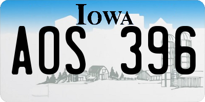 IA license plate AOS396