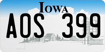 IA license plate AOS399