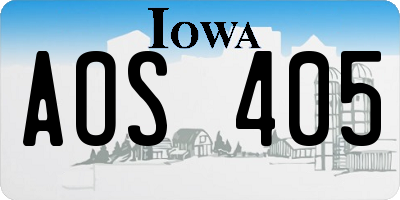 IA license plate AOS405