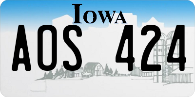 IA license plate AOS424