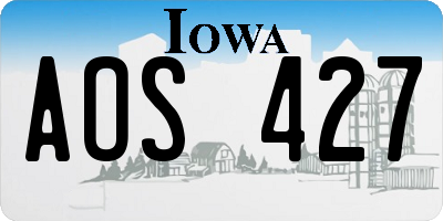IA license plate AOS427