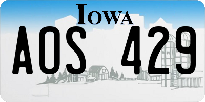 IA license plate AOS429