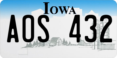 IA license plate AOS432