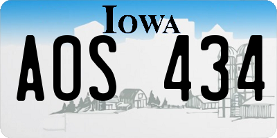 IA license plate AOS434