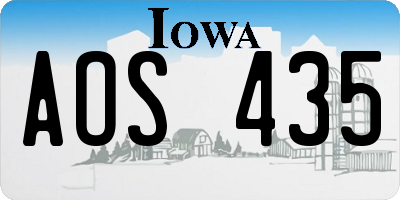 IA license plate AOS435