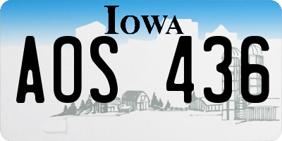 IA license plate AOS436