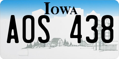 IA license plate AOS438