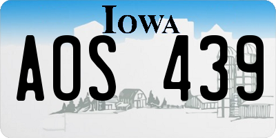 IA license plate AOS439