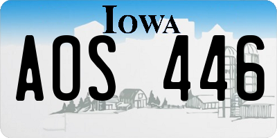 IA license plate AOS446