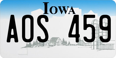 IA license plate AOS459