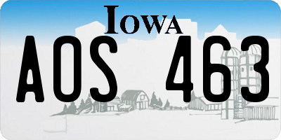 IA license plate AOS463