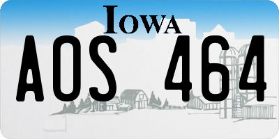 IA license plate AOS464