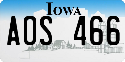 IA license plate AOS466