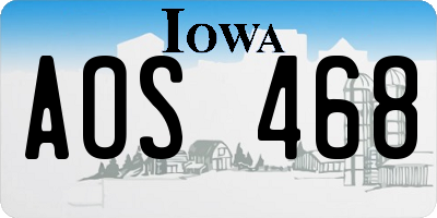 IA license plate AOS468