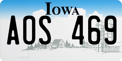 IA license plate AOS469