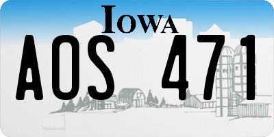 IA license plate AOS471
