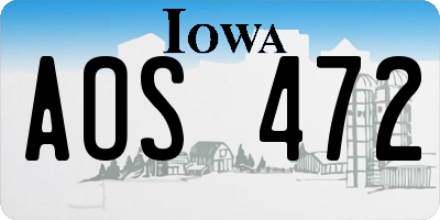 IA license plate AOS472