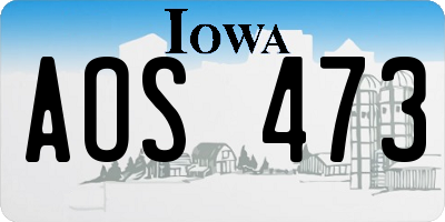 IA license plate AOS473