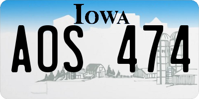 IA license plate AOS474