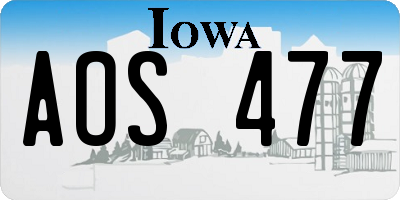 IA license plate AOS477