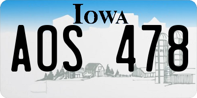IA license plate AOS478