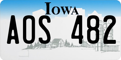 IA license plate AOS482