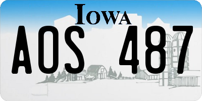 IA license plate AOS487