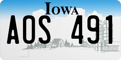 IA license plate AOS491