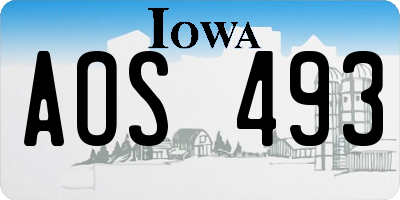 IA license plate AOS493