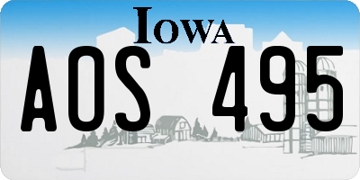 IA license plate AOS495