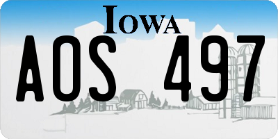 IA license plate AOS497