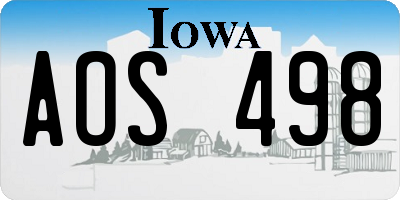 IA license plate AOS498