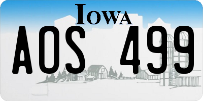IA license plate AOS499