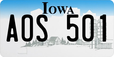 IA license plate AOS501