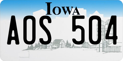 IA license plate AOS504