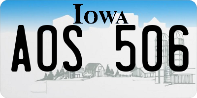 IA license plate AOS506