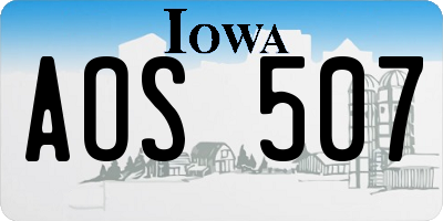 IA license plate AOS507
