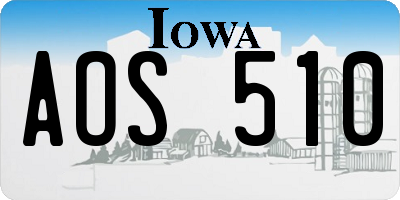 IA license plate AOS510
