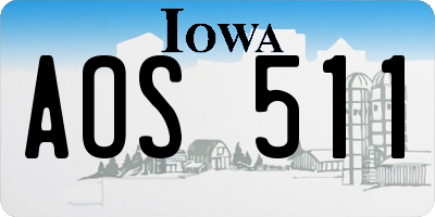 IA license plate AOS511