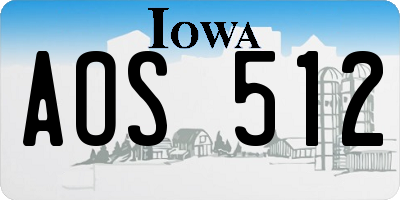 IA license plate AOS512