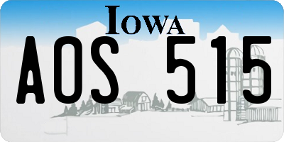 IA license plate AOS515