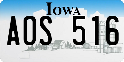 IA license plate AOS516