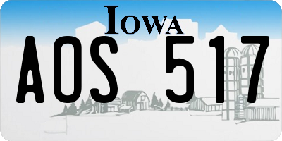 IA license plate AOS517