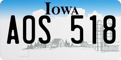 IA license plate AOS518