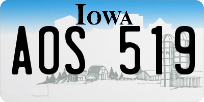 IA license plate AOS519