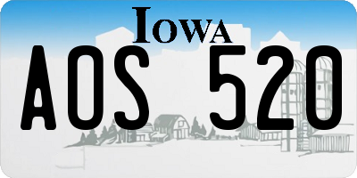 IA license plate AOS520