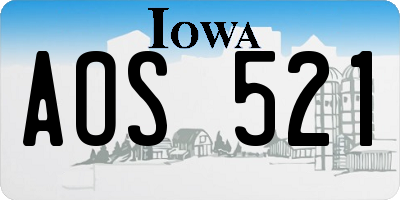 IA license plate AOS521