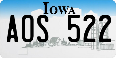 IA license plate AOS522