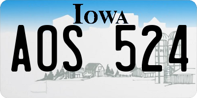 IA license plate AOS524
