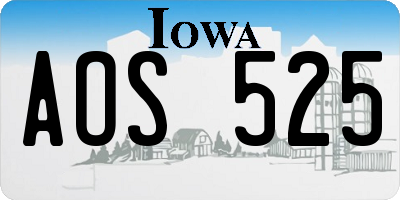 IA license plate AOS525